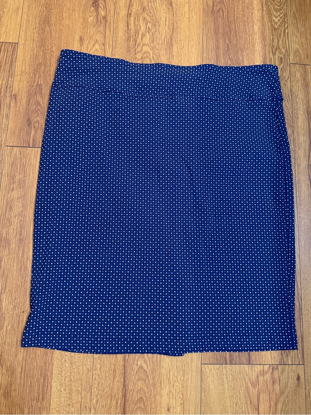 Soho Apparel Navy Pencil Skirt with White Microdots